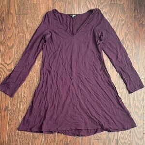 Express Purple Long Sleeve Dress